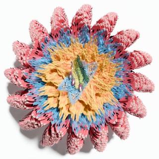 PaintShed flower with pink outer petals and a yellow-blue centre